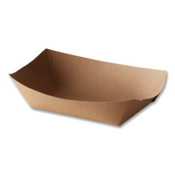 Bagcraft EcoCraft Food Trays, 3 lb Capacity, Natural, Paper, 500/Carton 300699