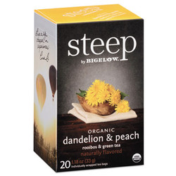 Bigelow® Steep Tea, Dandelion And Peach, 1.18 Oz Tea Bag, 20/box RCB17715