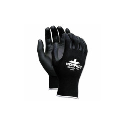MCR™ Safety Economy PU Coated Work Gloves, Black, Large, Dozen 9669L