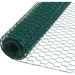 1 In. x 24 In. H. x 25 Ft. L. Green Vinyl-Coated Poultry Netting 741892