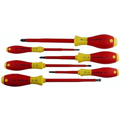 SoftFinish Insulated Screwdriver Set, Metric, Includes 3-Phillips/3-Slotted, 6-Pc