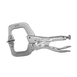 Locking C-Clamps with Swivel Pads, Jaw Opens to 1-5/8 in, 4 in Long