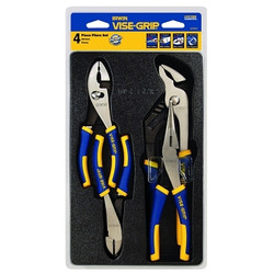 VISE-GRIP 4 Pc ProPlier Set,  6 in Diagonal/6 in Slip Joint/8 in Long Nose/10 in Groove Joint