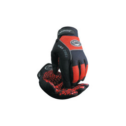 Silicon Grip Gloves, Large, Red/Black