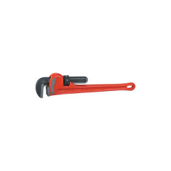 Heavy-Duty Straight Pipe Wrench, Steel Jaw, 18 in