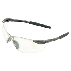 V30 Nemesis VL Safety Glasses, Clear, Polycarbonate Lens, Uncoated, Gunmetal No Brow Frame, Nylon