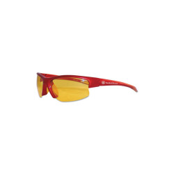 Equalizer Safety Glasses, Amber Polycarbonate Lens, Uncoated, Red, Nylon