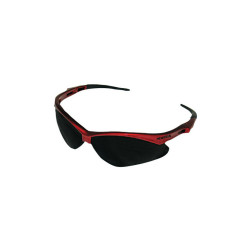 V30 Nemesis Safety Glasses, Smoke, Polycarbonate Lens, Anti-Fog, Red Frame/Temples, Nylon