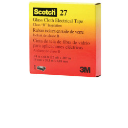 Glass Cloth Electrical Tape 27, 3/4 in x 66 ft, White