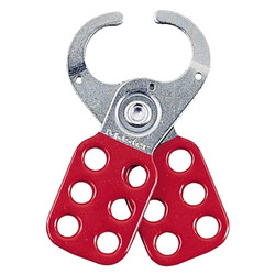 Safety Lockout Hasps, 1-1/2 in Jaw Dia., Red