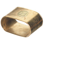 Oval Brass Dual Hose Brace, Brass, 0.535 x 1.071 in