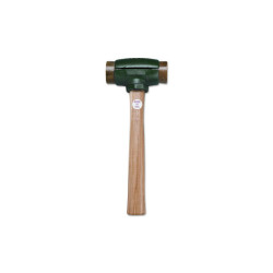 Split Head Hammer, 4 lb Head, 2 in dia Face, 14 in Handle, Green/Natural, Rawhide
