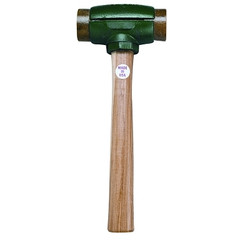 Split Head Hammer, 2 lb Head, 1-1/2 in dia Face, 14 in Handle, Green/Natural, Rawhide