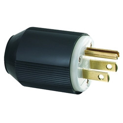 Plugs and Receptacles, Plug, 15.00 A, 5-15 NEMA/IEC Config, Black/White
