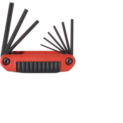 Ergo-Fold Hex Key Set, 9 per set, Hex Tip, Inch