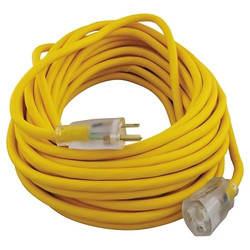 Polar/Solar Extension Cord, 50 ft, 1 Outlet, Yellow