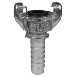 Air King 2-Lug Hose End, 3/4 in M Barb, 25/32 in dia x 2-1/2 in W x 3-15/16 in H, Iron