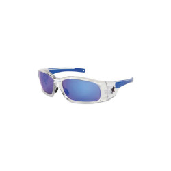 Swagger Safety Glasses, Blue Diamond Mirror Lens, Duramass HC, Clear Frame