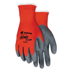 Ninja Flex Palm/Fingertip Latex-Coated Work Gloves, X-Large, Gray/Red