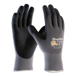 MaxiFlex Ultimate Nitrile Coated Micro-Foam Grip Gloves, Large, Black/Gray