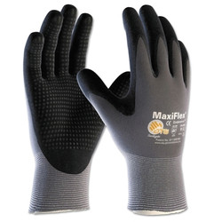 MaxiFlex Endurance Gloves, Large, Black/Gray, Palm and Finger Coated