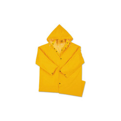 48 in Raincoat with Detachable Hood, 0.35 mm, PVC over Polyester, Yellow, 3X-Large
