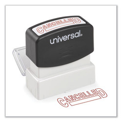 Universal® Message Stamp, Cancelled, Pre-Inked One-Color, Red UNV10045