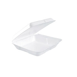 Dart® Foam Hinged Lid Containers, 7.5 x 8 x 2.2, White, 200/Carton 80HT1R