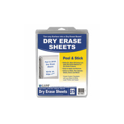 C-Line® Self-Stick Dry Erase Sheets, 8.5 x 11, White Surface, 25/Box 57911