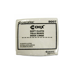 Chix® Soft Cloths, 13 x 15, White, 40/Pack, 30 Packs/Carton 8007