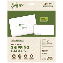 Avery® LABEL,SHP,ECO10UP,250,WH 48263