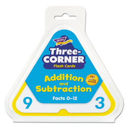 TREND® Three-Corner Flash Cards, Addition/subtraction, 5.5 X 5.5, 48/set T1670
