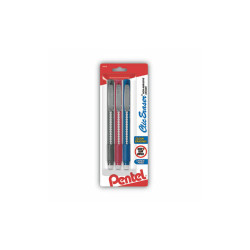 Pentel® ERASER,CLIC,STICK,AST,3PK ZE21BP3-K6