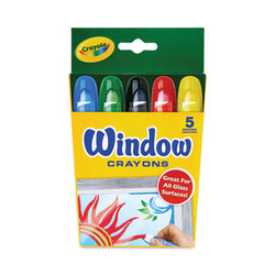 Crayola® Washable Window Crayons, Assorted Colors, 5/set 529765