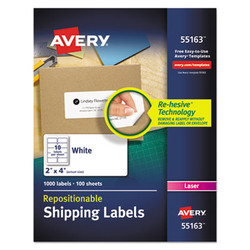 Avery® LABEL,MLG,REPO,10UP,WH 55163