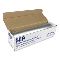 GEN Standard Aluminum Foil Roll, 12" x 500 ft, 6 Rolls/Carton GEN7110CT