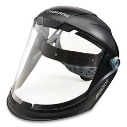 MAXVIEW Series Premium Face Shields with Headgear, Uncoated/Clear, 9 in H x 13-1/4 in L