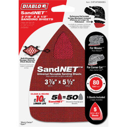Diablo SandNet 80 Grit CAT/Mouse Reusable Sandpaper (5-Piece) DNTCAT080H05G