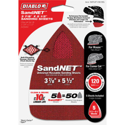 Diablo SandNet 120 Grit CAT/Mouse Reusable Sandpaper (5-Piece) DNTCAT120H05G