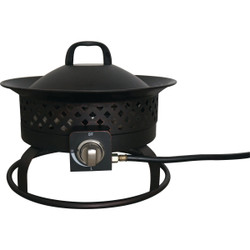 Bond Aurora 18 In. Bronze Round Steel Gas Fire Pit 67836