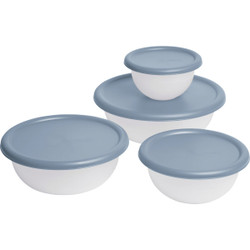 Sterilite Covered Plastic Bowl Set (8-Piece) 07470006
