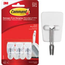 Command Small Wire Hooks, 3 Hooks, 4 Strips 17067ES-3PK
