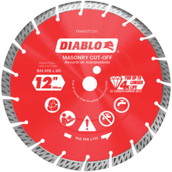 Diablo 12 In. Segmented Turbo Rim Dry/Wet Diamond Blade DMADST1200