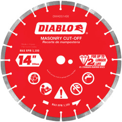 Diablo 14 In. Segmented Rim Dry/Wet Cut Diamond Blade DMADS1400