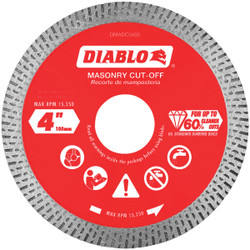 Diablo 4 In. Diamond Continuous Rim Dry/Wet Cut Diamond Blade DMADC0400