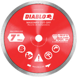Diablo 7 In. Diamond Continuous Rim Dry/Wet Cut Diamond Blade DMADC0700