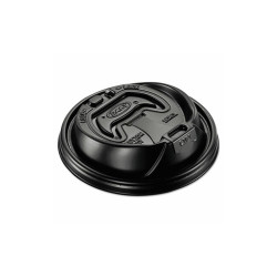 Dart® LID,HOT CUP 12-24 OZ,BK 16RCLBLK