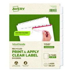 Avery® INDEX,IM,8TAB,RCY,CLR,WHT 11581