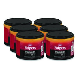 Folgers® Black Silk Ground Coffee, Black 22.6 oz Canister, 6/Carton 2550030439