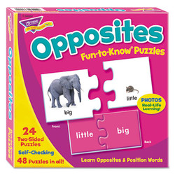TREND® Fun To Know Puzzles, Opposites, Ages 3 And Up, 24 Puzzles T36004